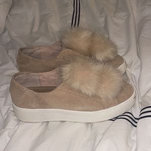 Neutral puff ball sneakers